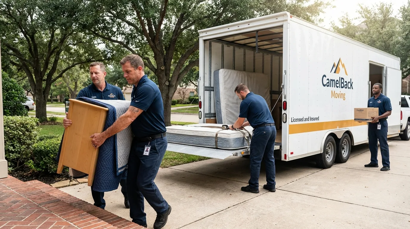 Crew loading residential truck for cross-state move from Panguitch, UT