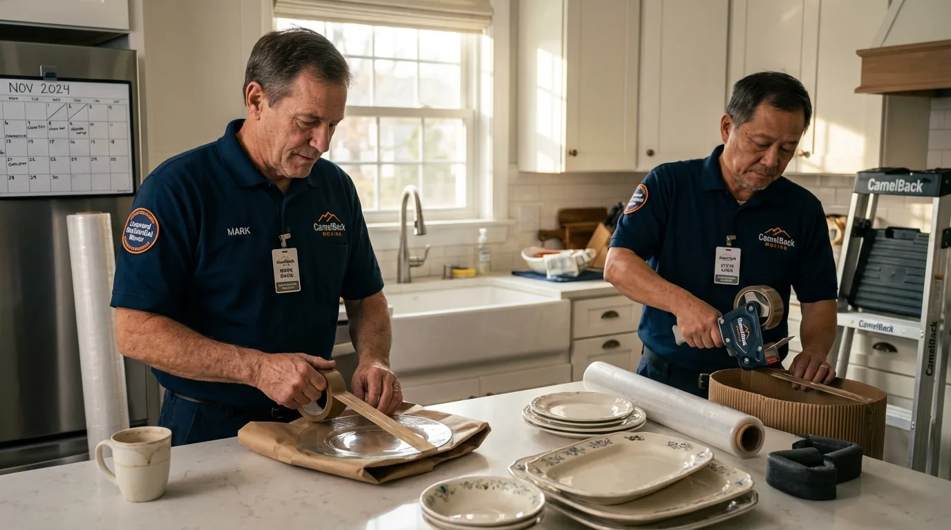 Professional crew packing kitchen dishware in Panguitch, UT